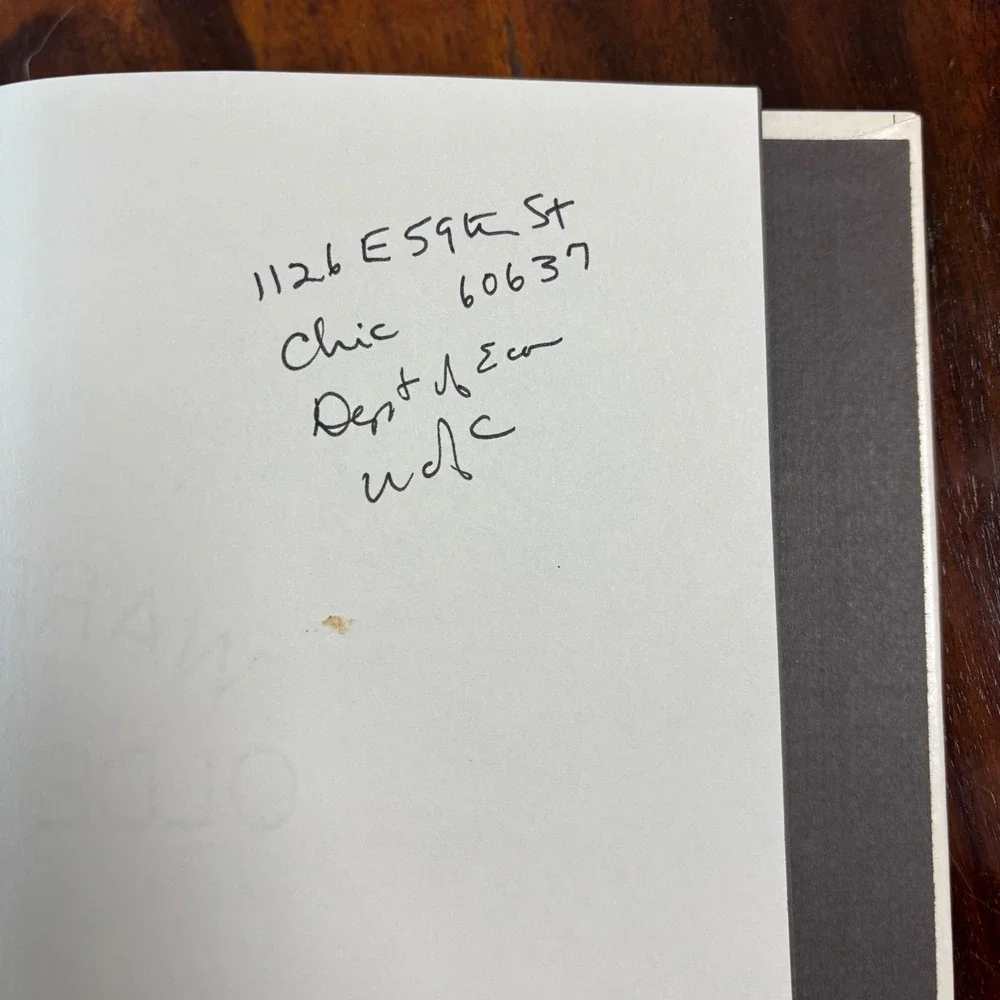 Economics of the Family Theodore W Schultz Signed 1974 Hardcover Chicago Press
